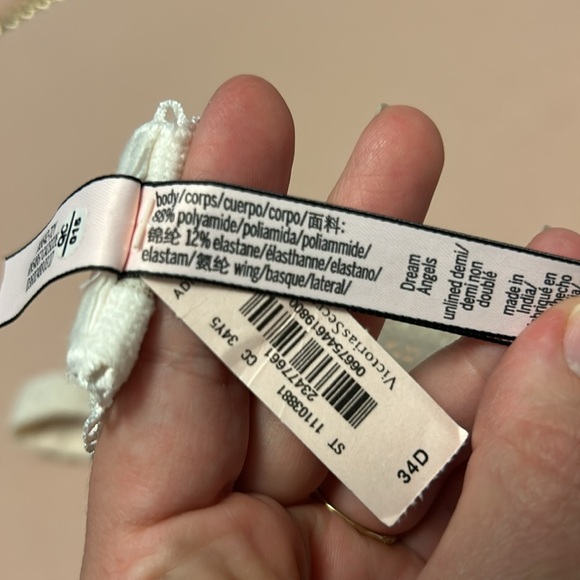 NWT Victoria’s Secret Dream Angels Cream Lace Unlined Demi Push-Up Halter Bra - Picture 6 of 6